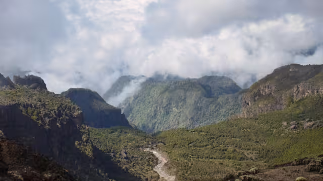 landscape on the kilimanjaro tanzania, trekking on the highest mountain of africa