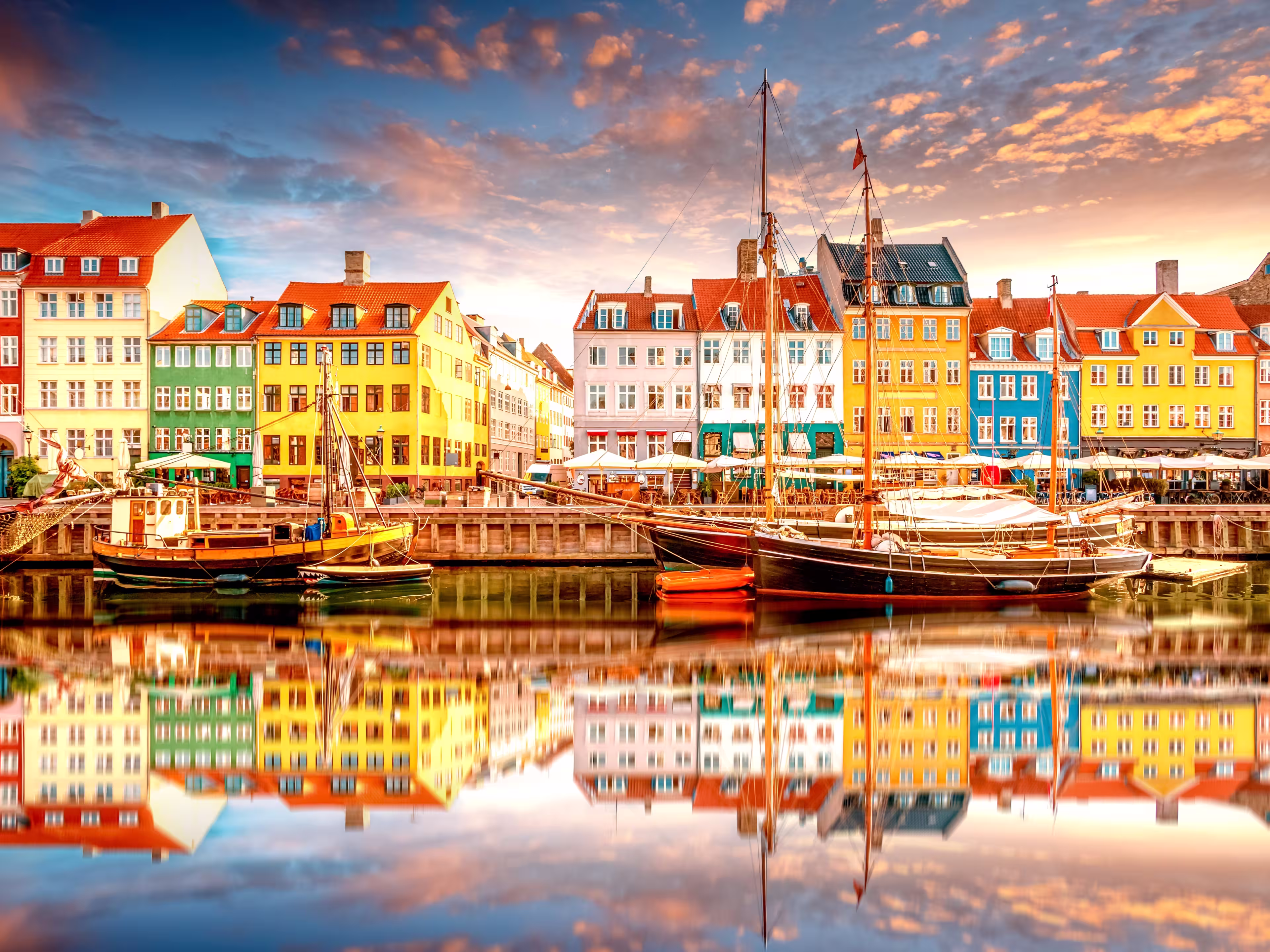 Nyhavn, Harbour in Copenhagen, Denmark