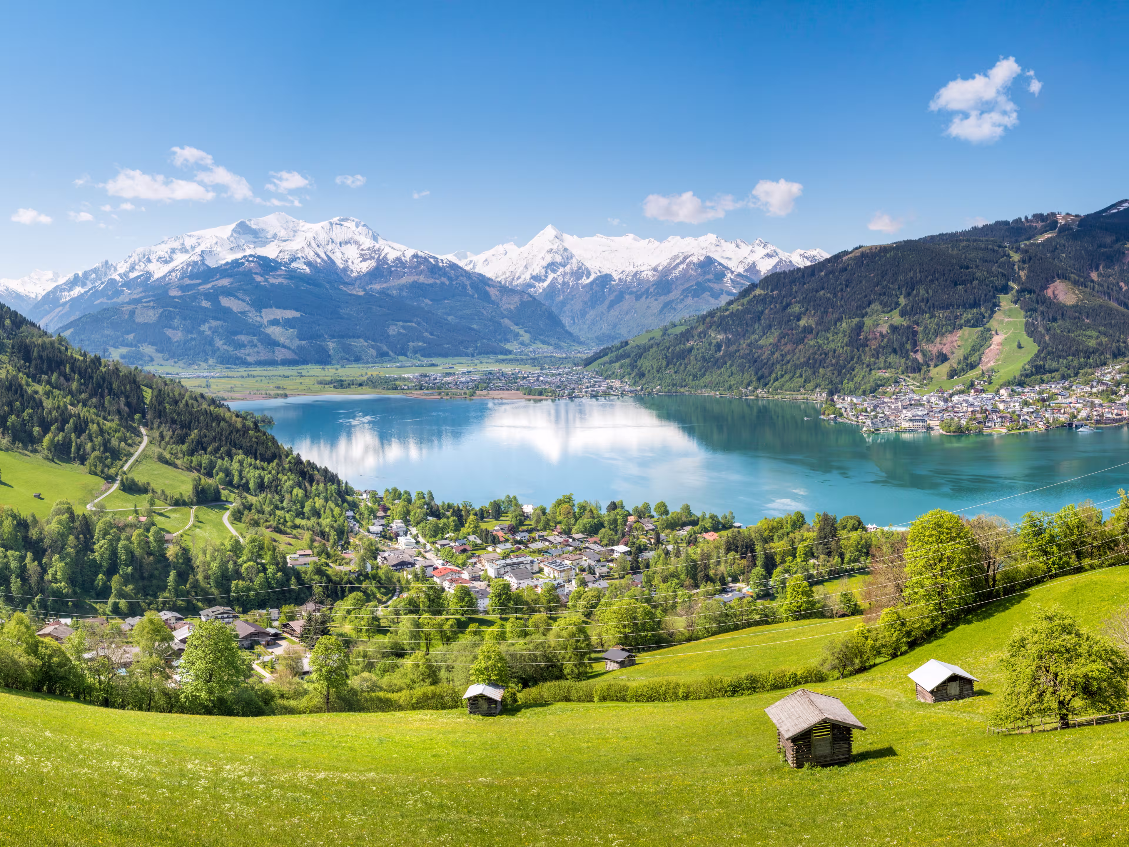 View over Zell am See in Summer, Salzburg, Austria