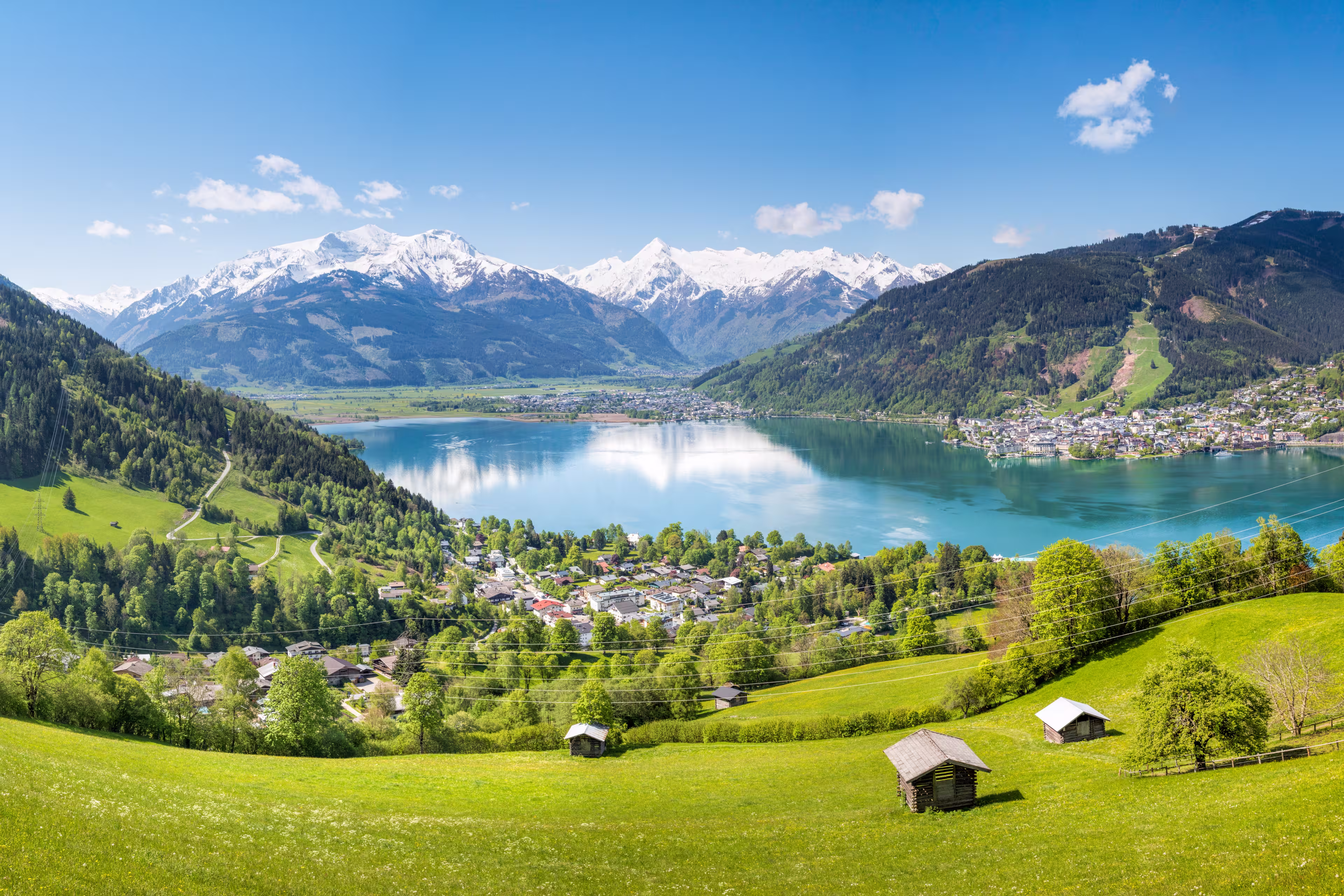 View over Zell am See in Summer, Salzburg, Austria