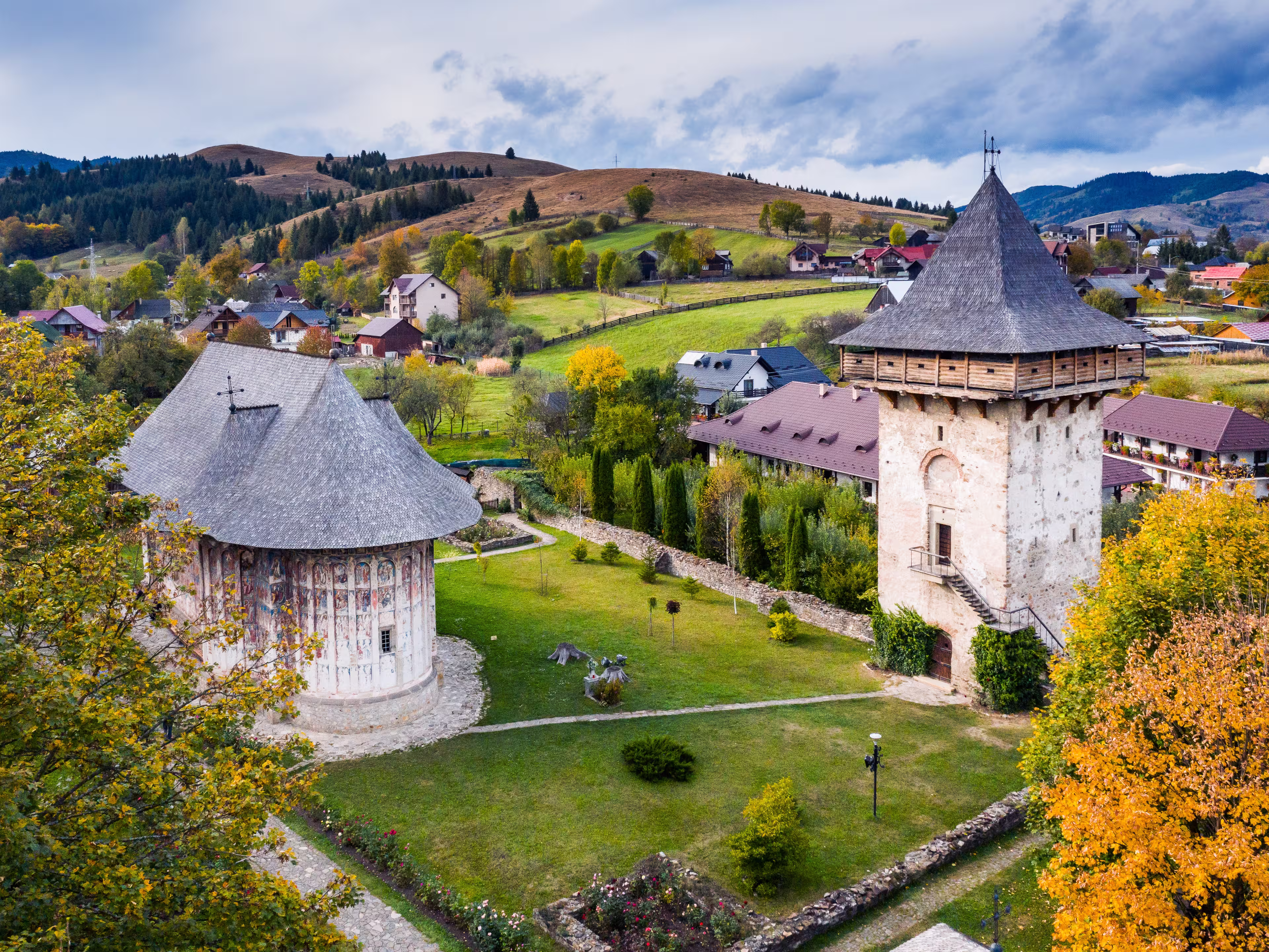 The Humor Monastery, Romania. One of Romanian Orthodox monasteries in southern Bucovina.