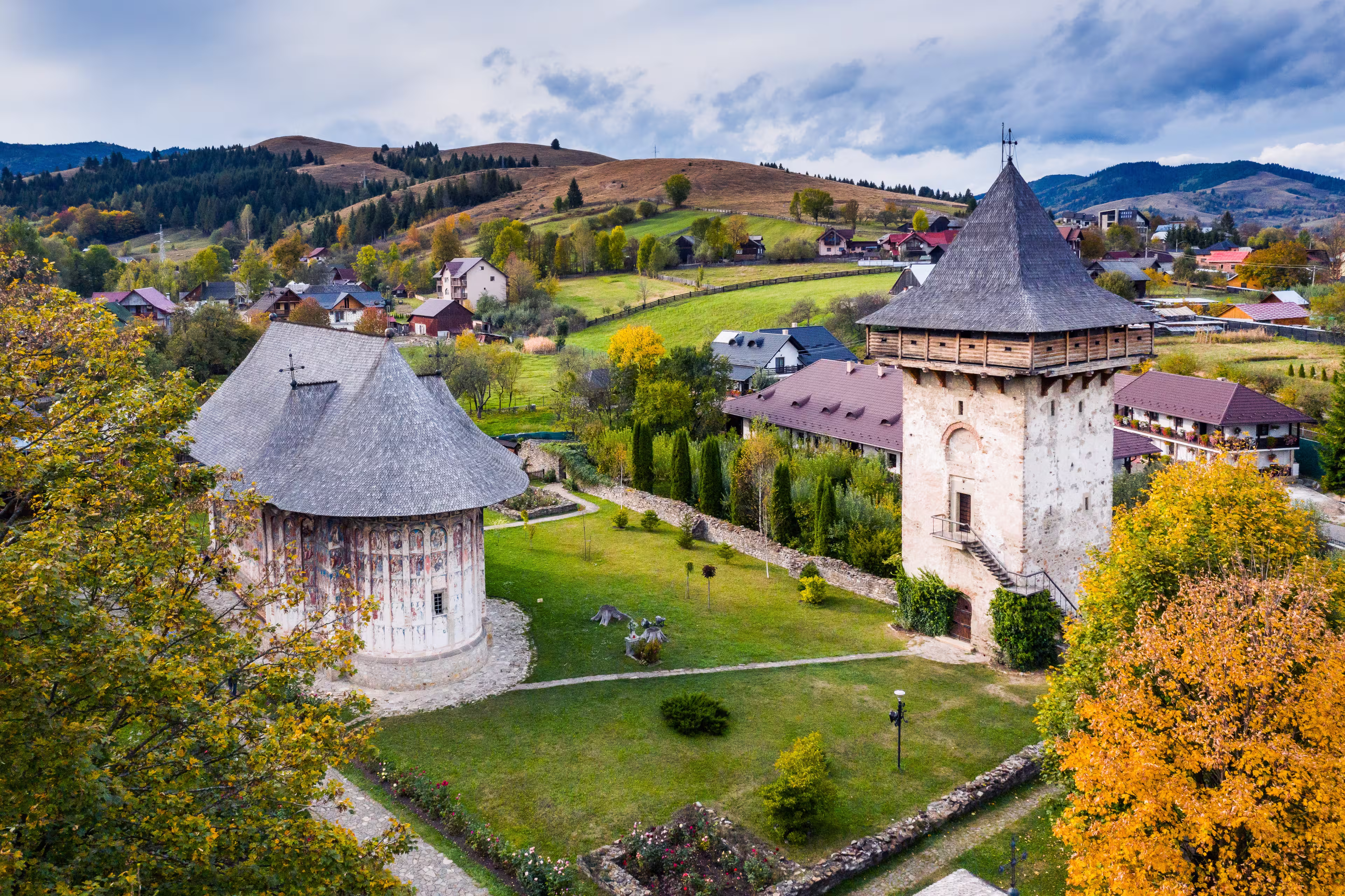 The Humor Monastery, Romania. One of Romanian Orthodox monasteries in southern Bucovina.