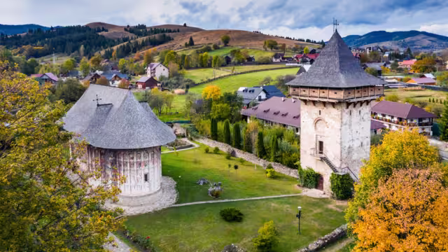 The Humor Monastery, Romania. One of Romanian Orthodox monasteries in southern Bucovina.