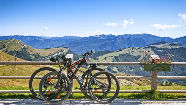 View of Italian Alps from the top of the Monte Baldo