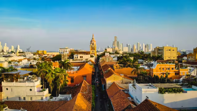 created by dji camera, mavic air sunset view in Cartagena