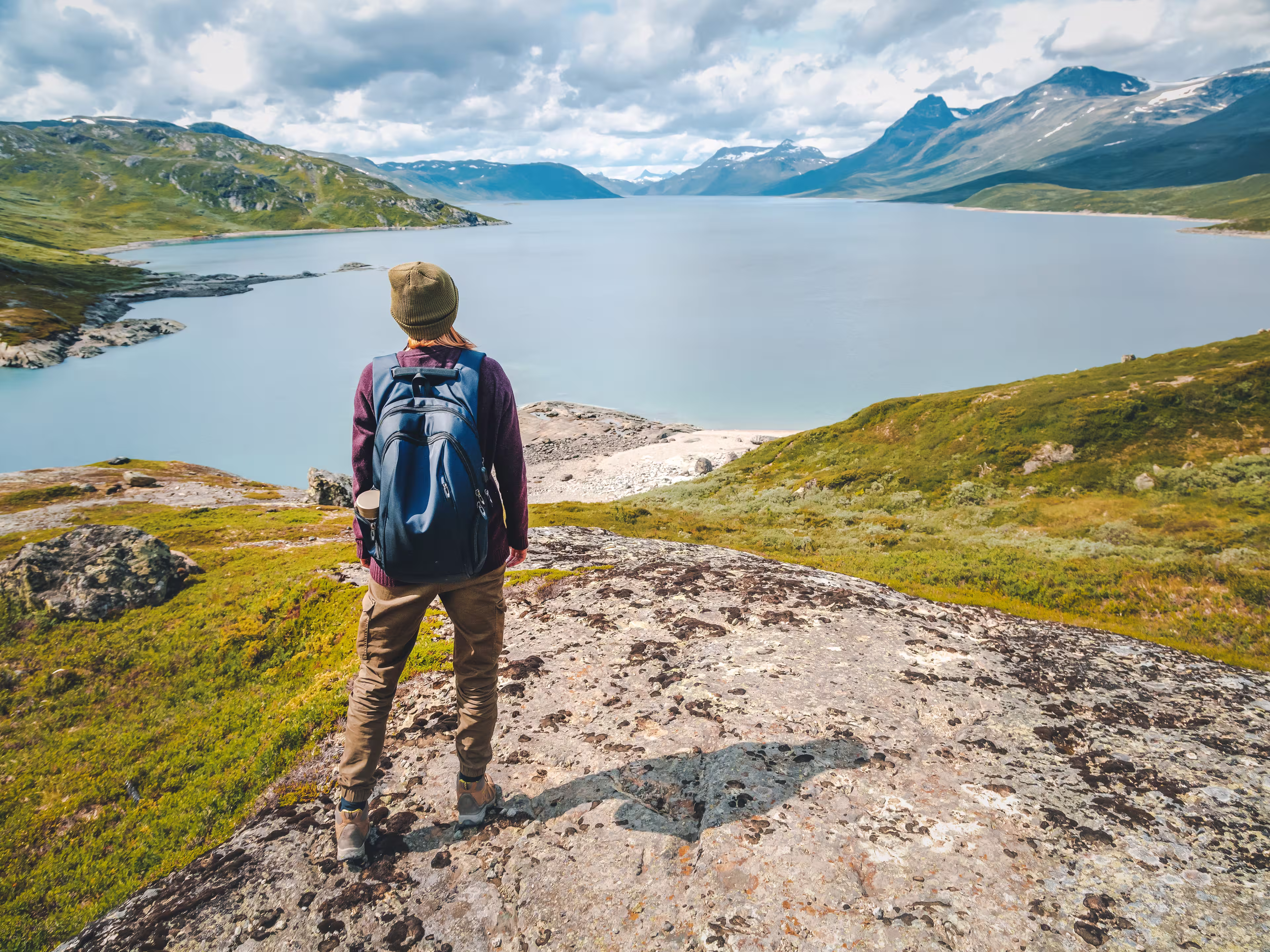 Best Norway hike. Besseggen Ridge. Yotunheimen national park in summer