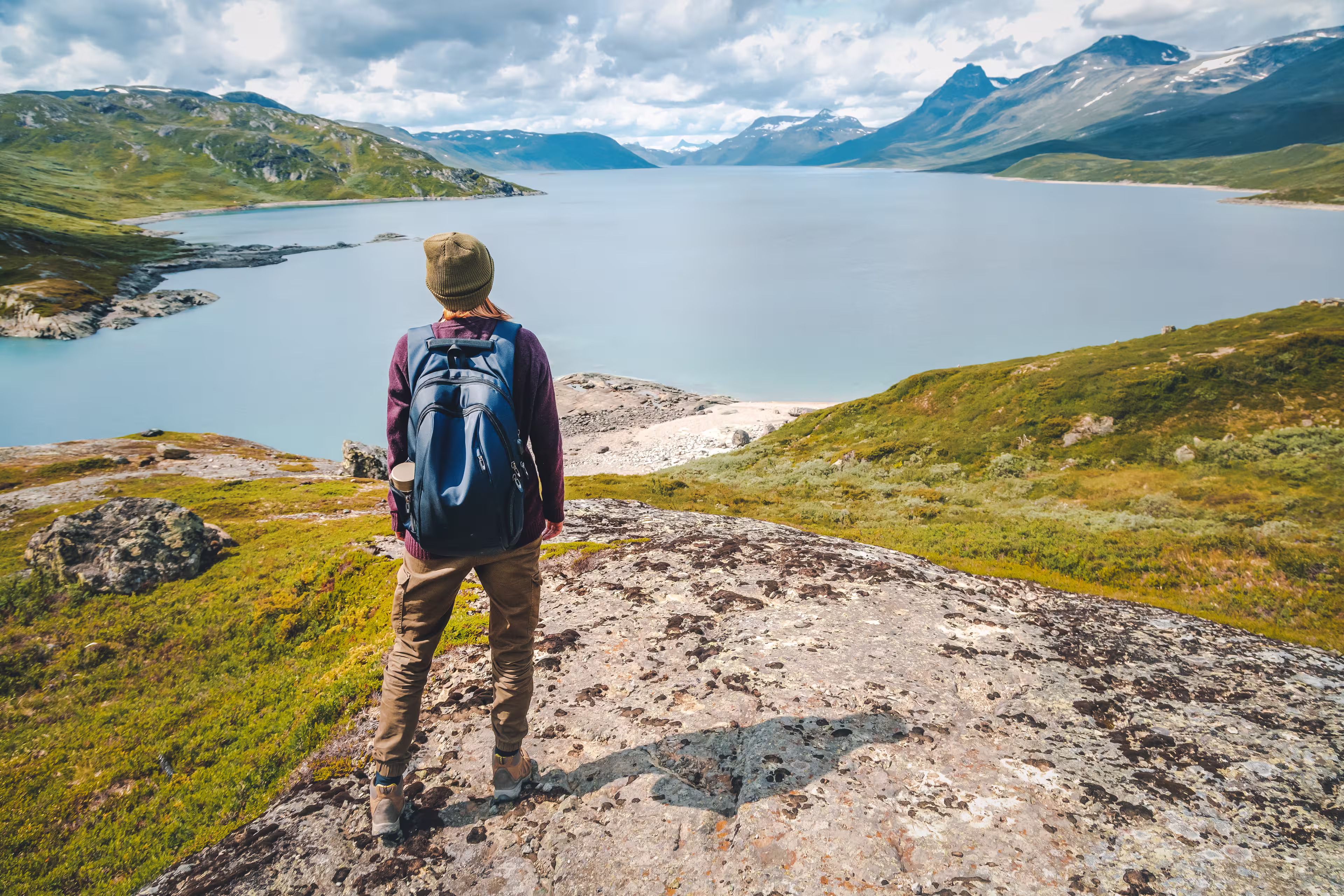 Best Norway hike. Besseggen Ridge. Yotunheimen national park in summer