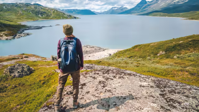 Best Norway hike. Besseggen Ridge. Yotunheimen national park in summer