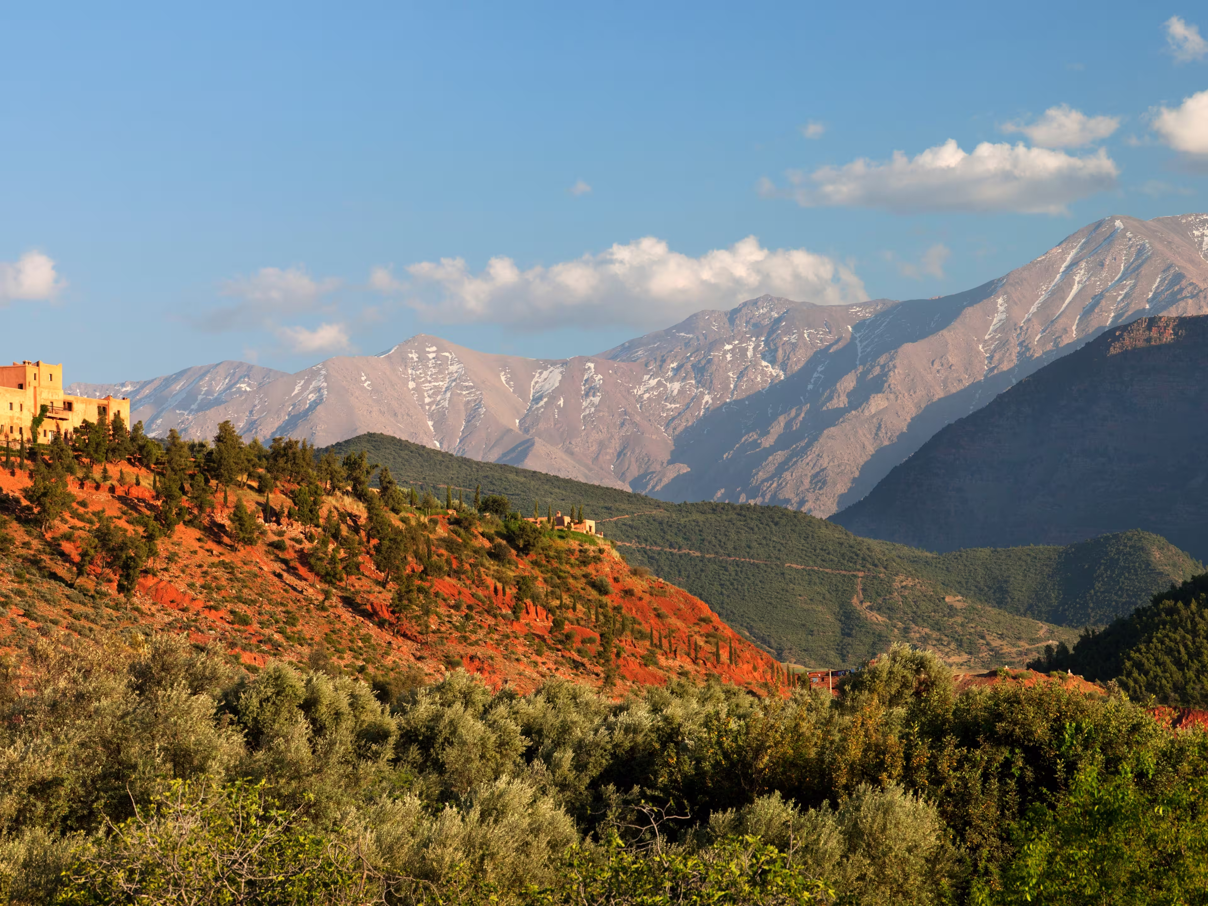 The hotel Kasbah Bab Ourika, Ourika Valley, Atlas Mountains, Morocco, North Africa, Africa