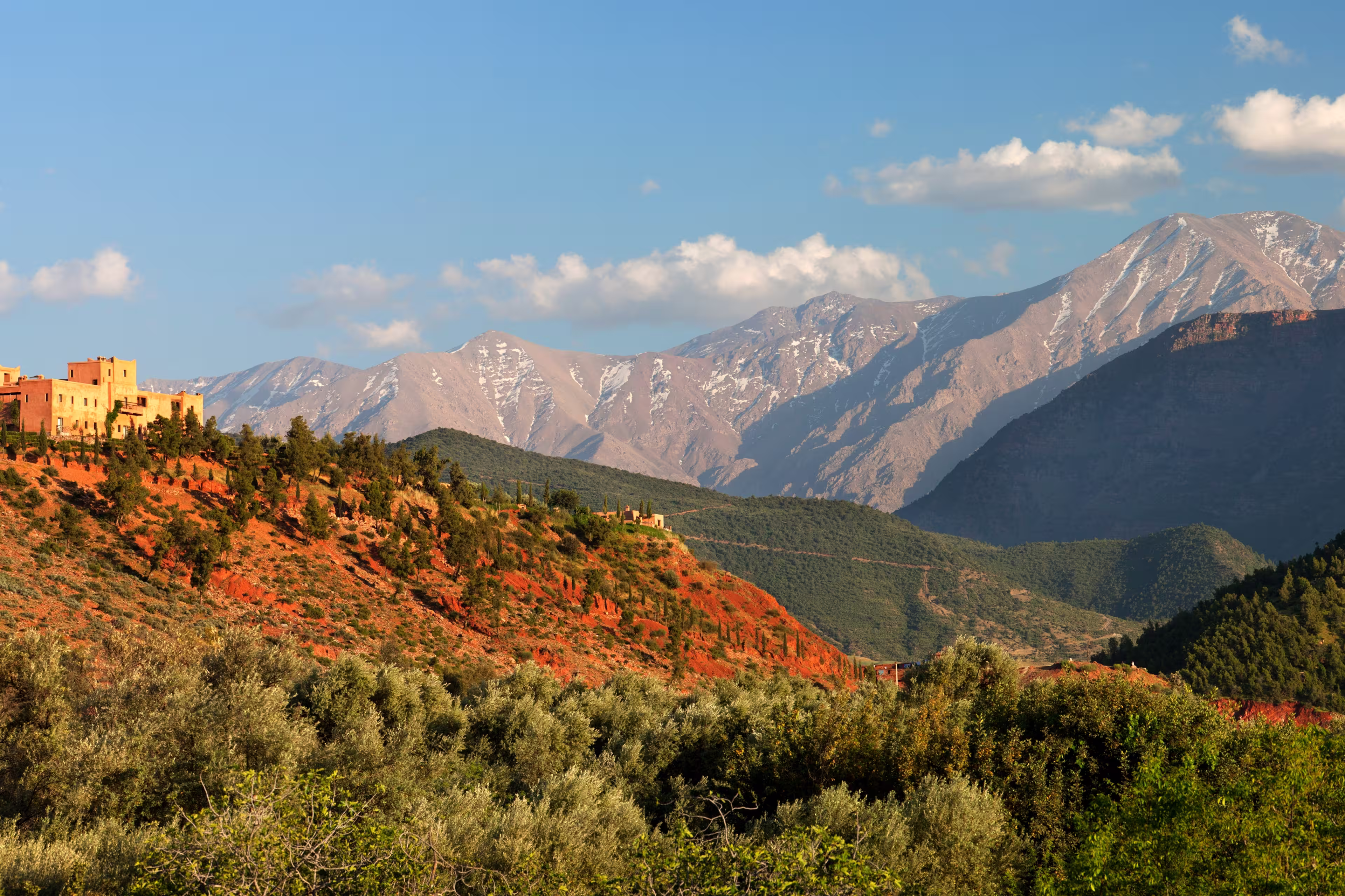 The hotel Kasbah Bab Ourika, Ourika Valley, Atlas Mountains, Morocco, North Africa, Africa