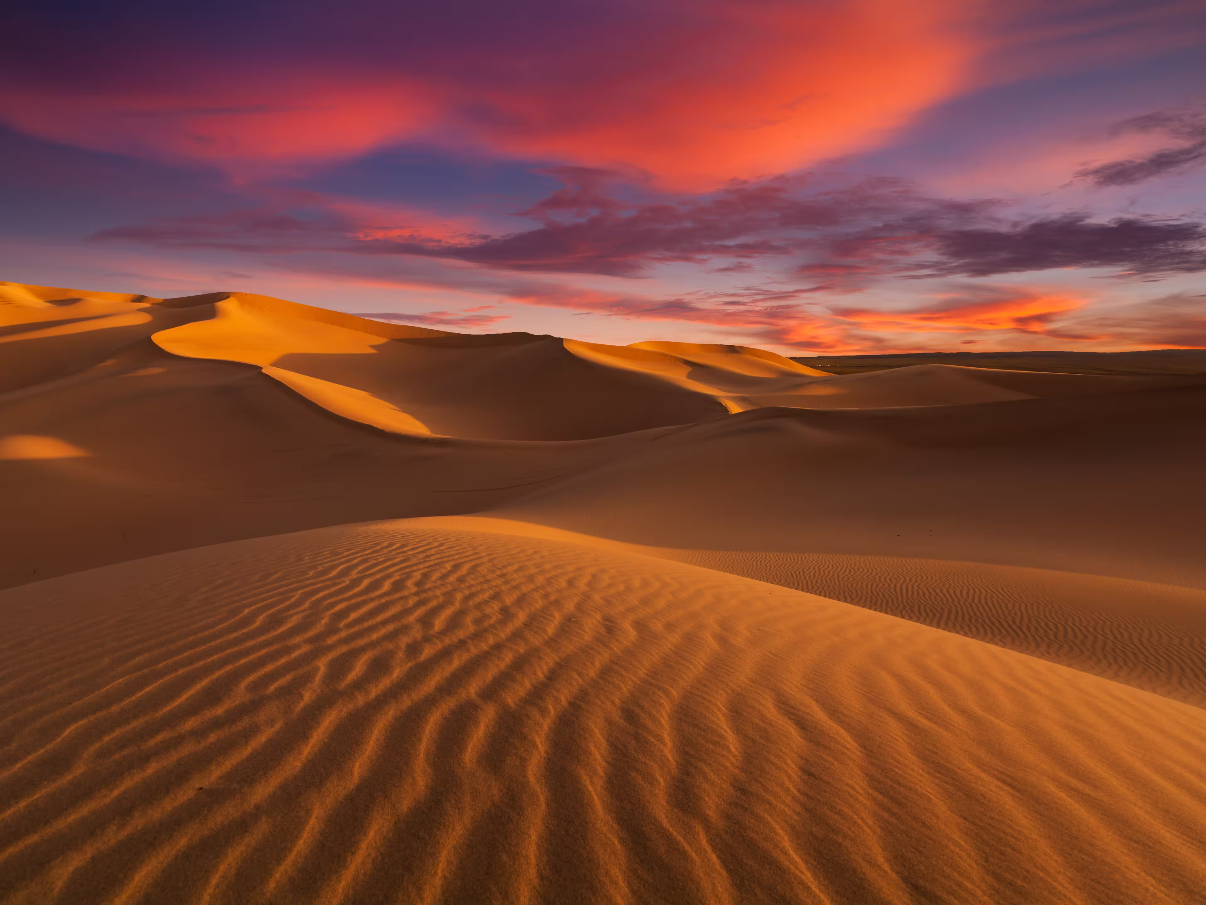 Beautiful sand dunes in the Sahara desert.