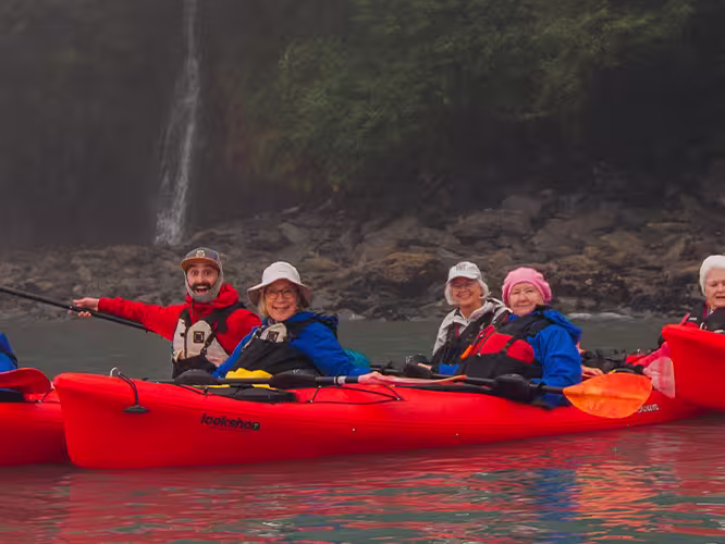 group kayaking in Alaska