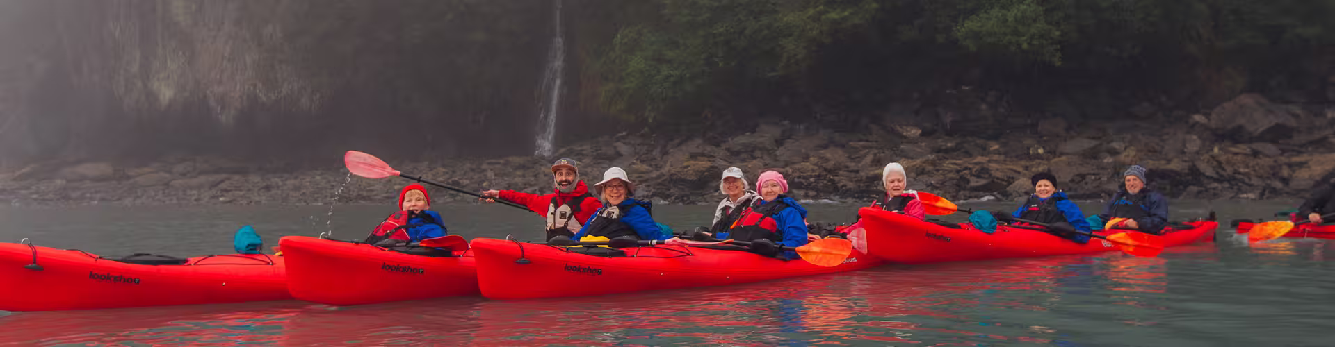 group kayaking in Alaska