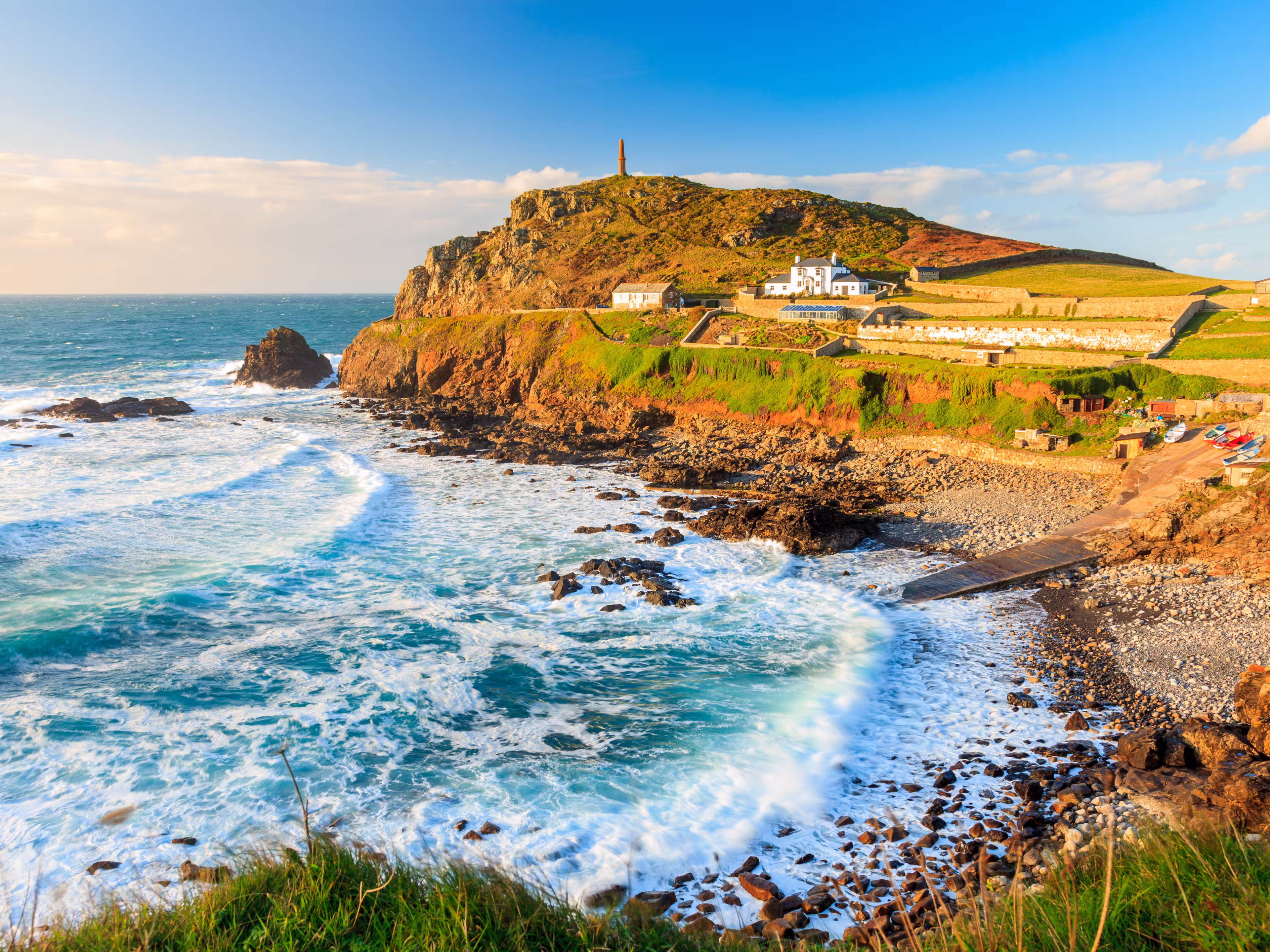 Overlooking Priests Cove at Cape Cornwall near St Just Cornwall England UK Europe