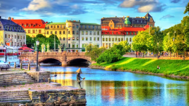 Canal in the historic centre of Gothenburg, Sweden