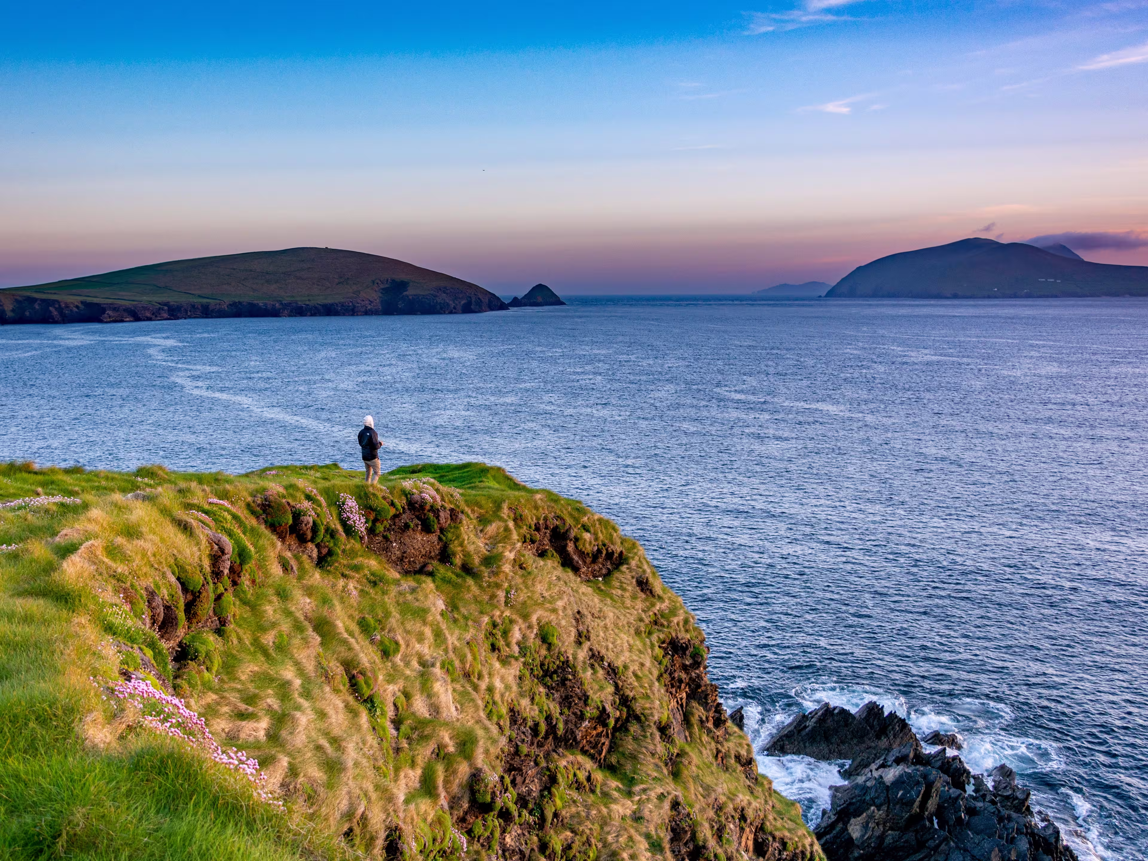 Wild atlantic way, Dingle peninsula ocean view, sunset at dunquin pier