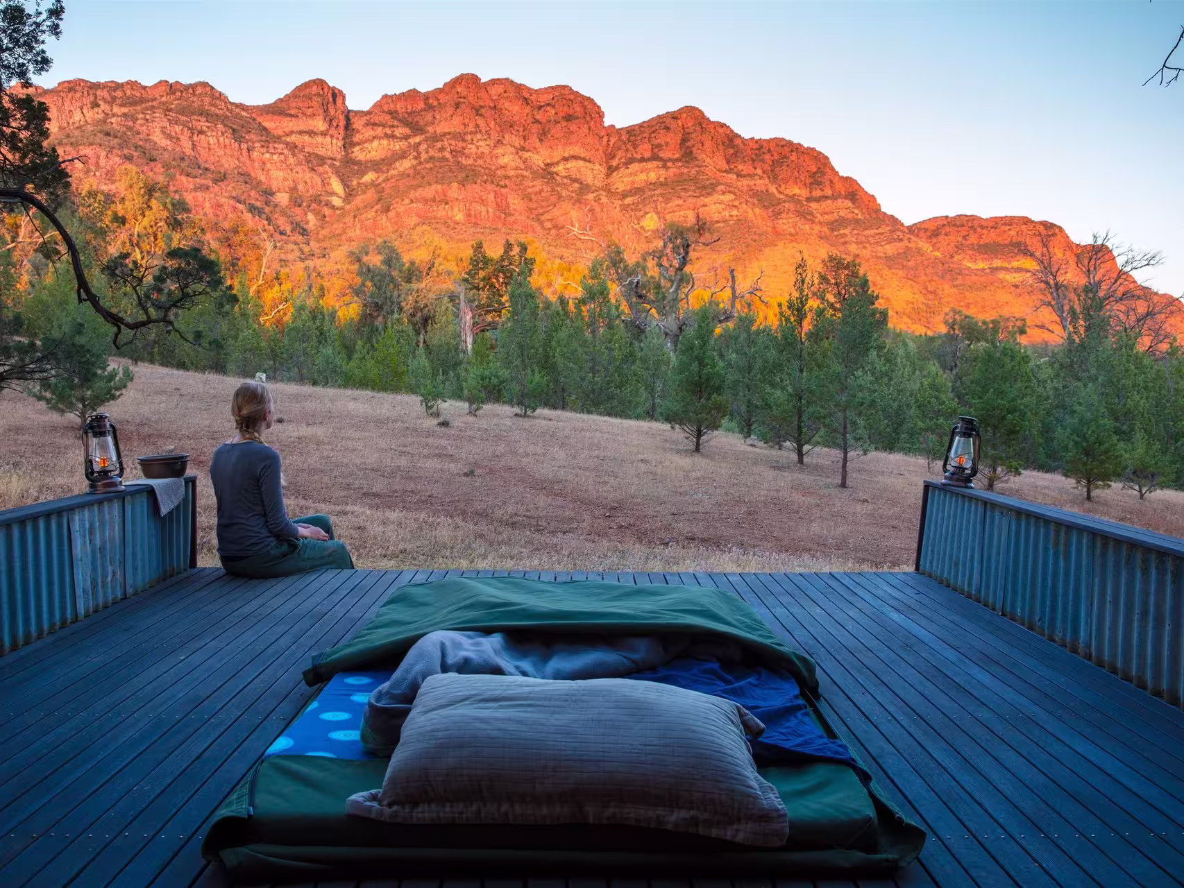Wake up in the Flinders Ranges swag camp on the Arkaba Walk
