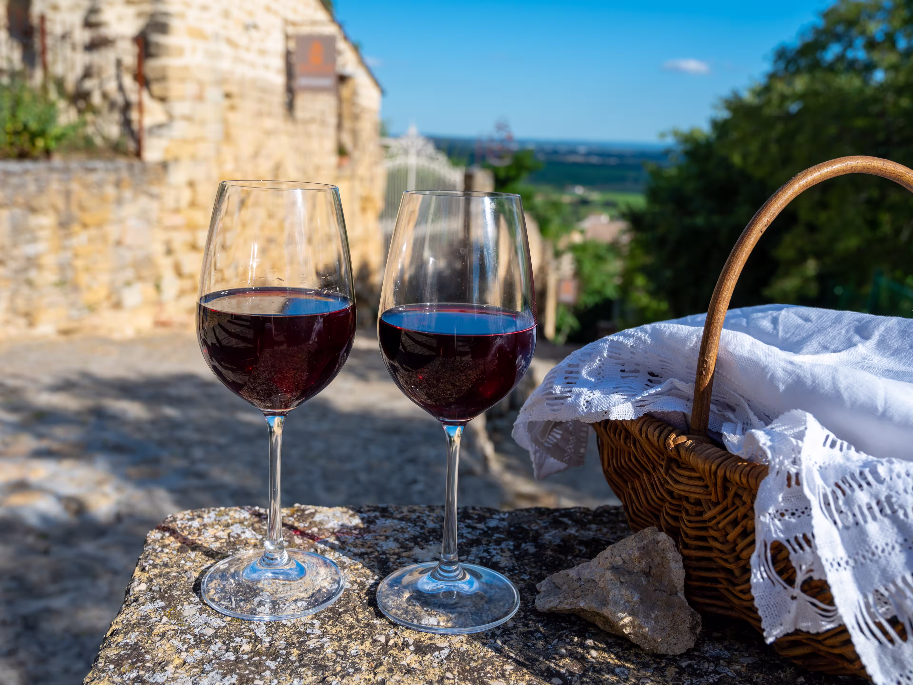 Weingläser in Chateauneuf du Pape