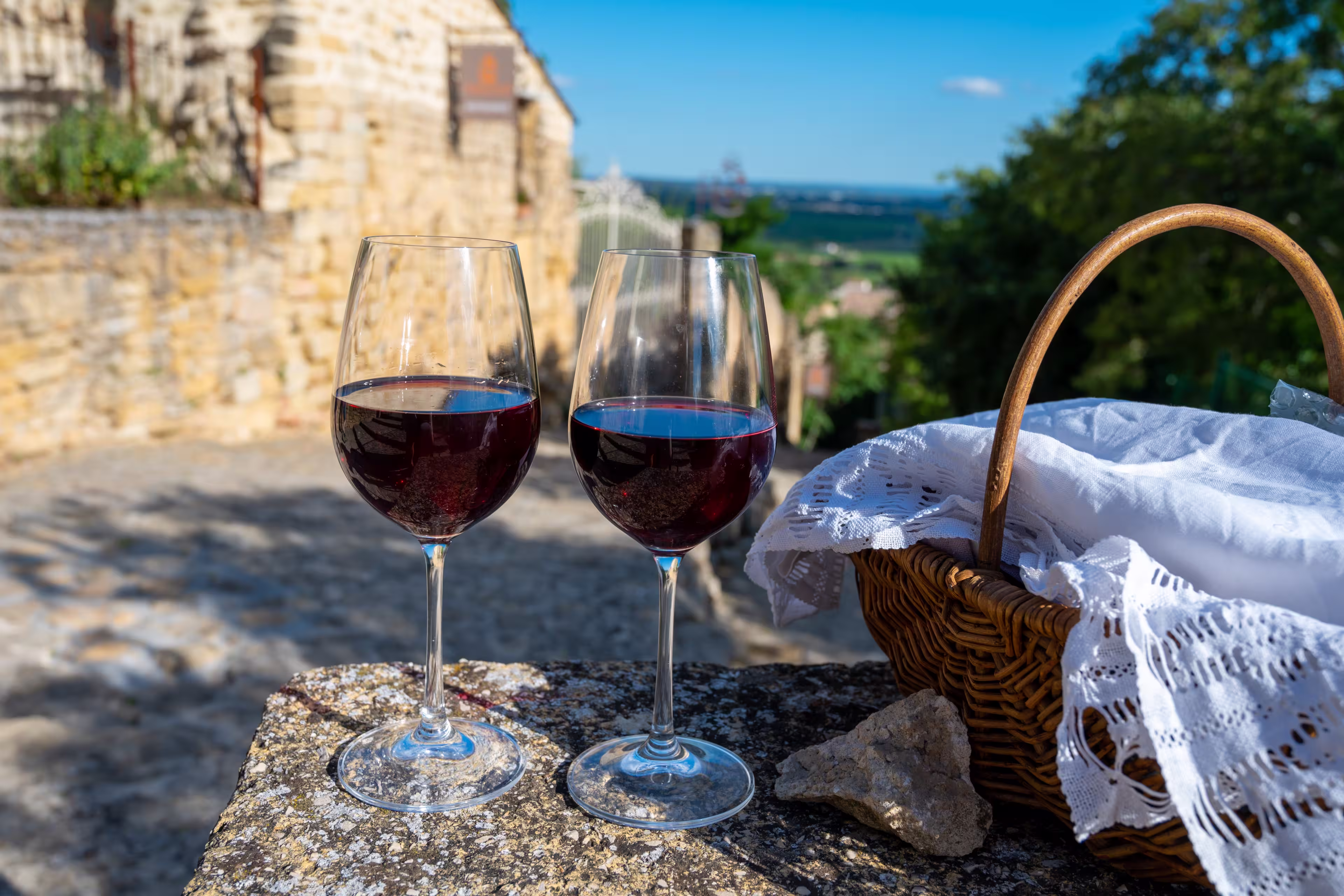 Weingläser in Chateauneuf du Pape