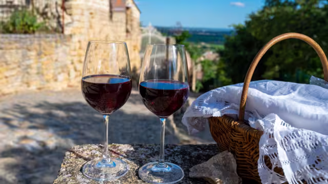 Weingläser in Chateauneuf du Pape