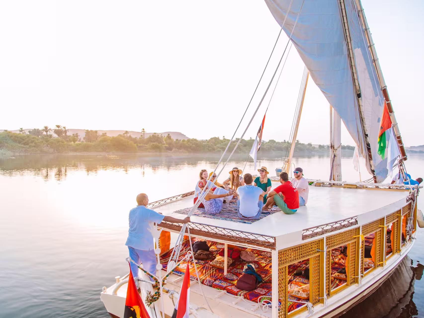 Set off down the Nile on a classic Egyptian felucca