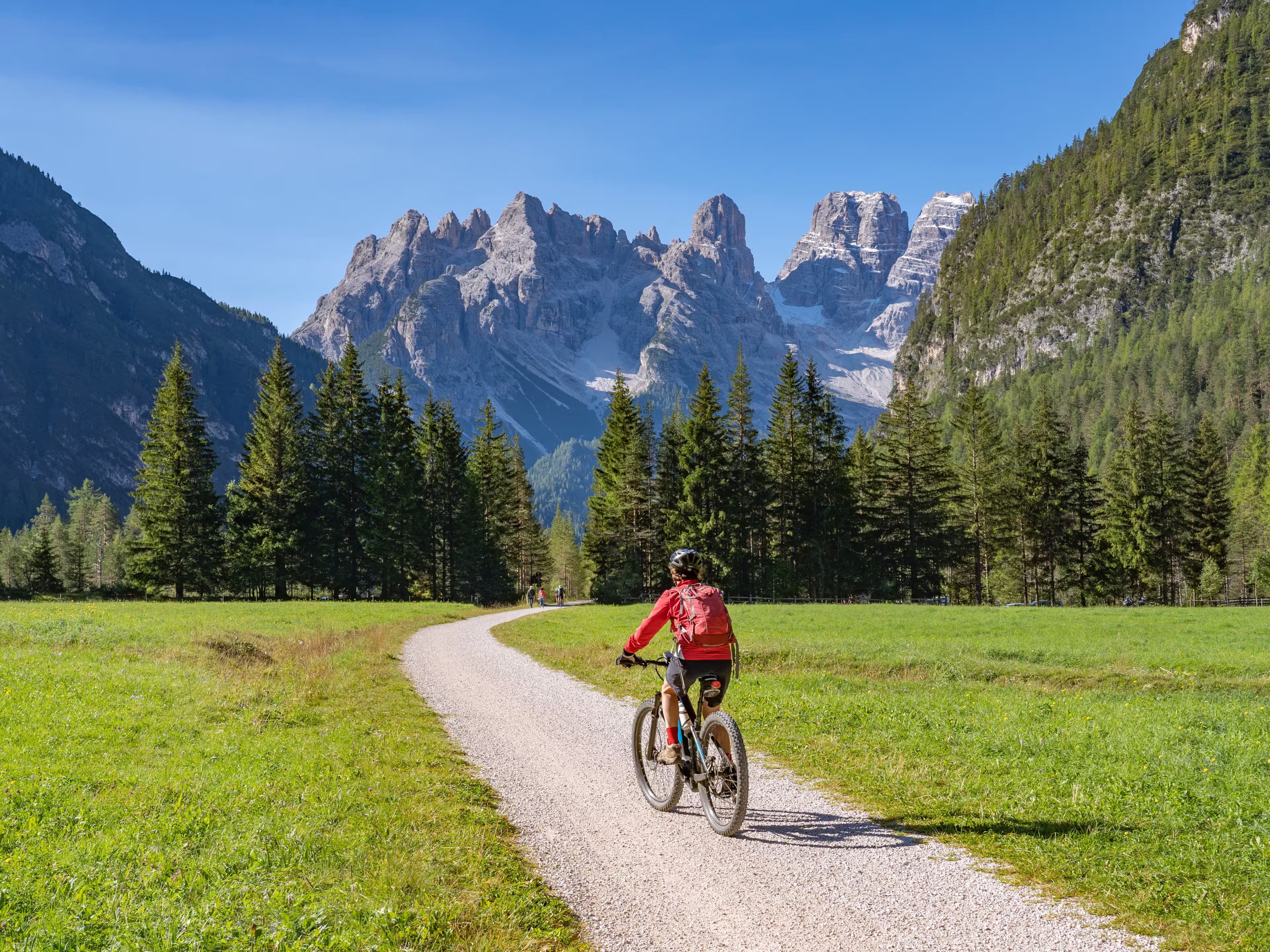 Radfahrer in den Dolomiten