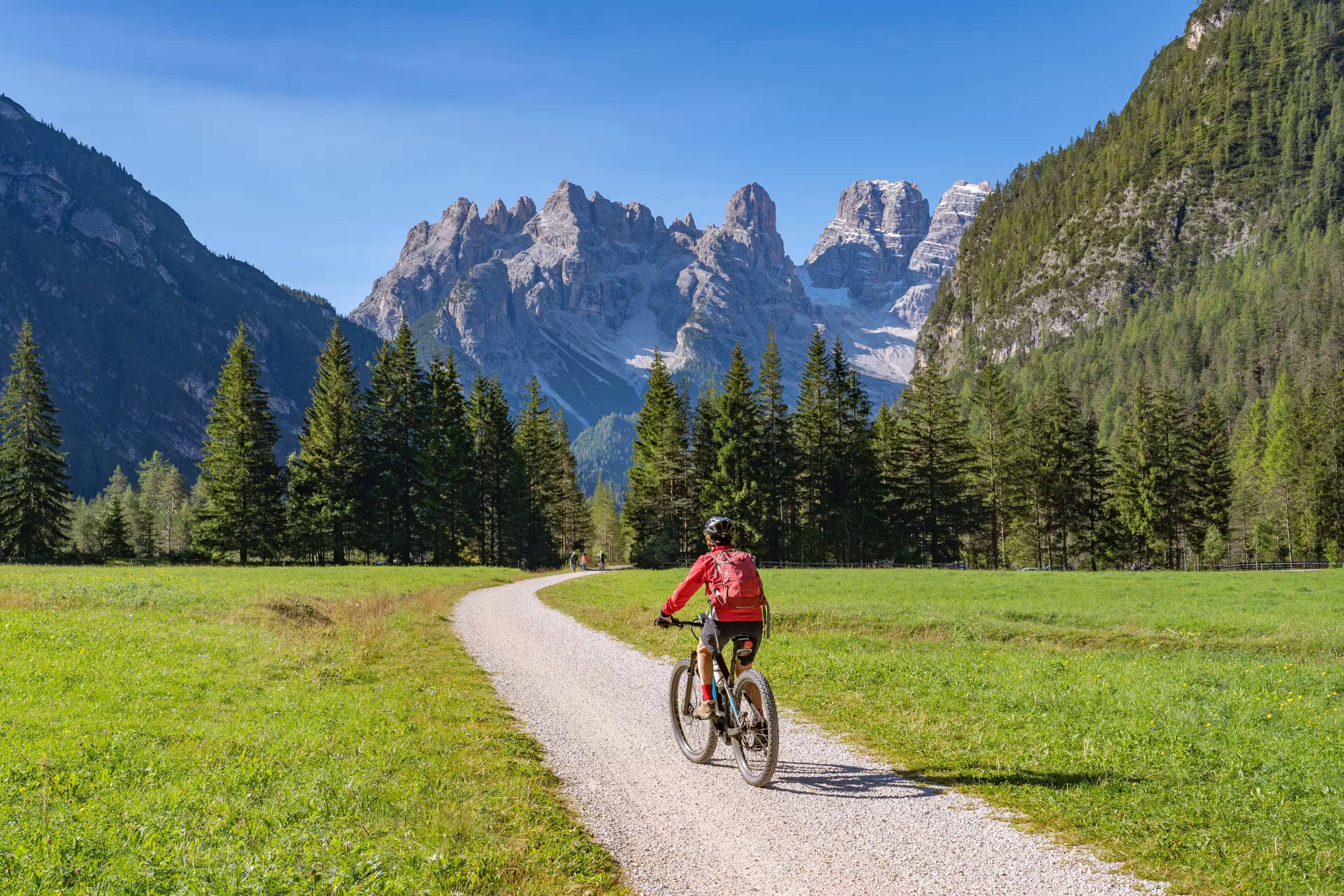 Radfahrer in den Dolomiten