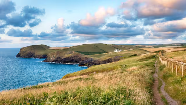 The South West Coast Path as it approaches Doyden Point and Port Quin