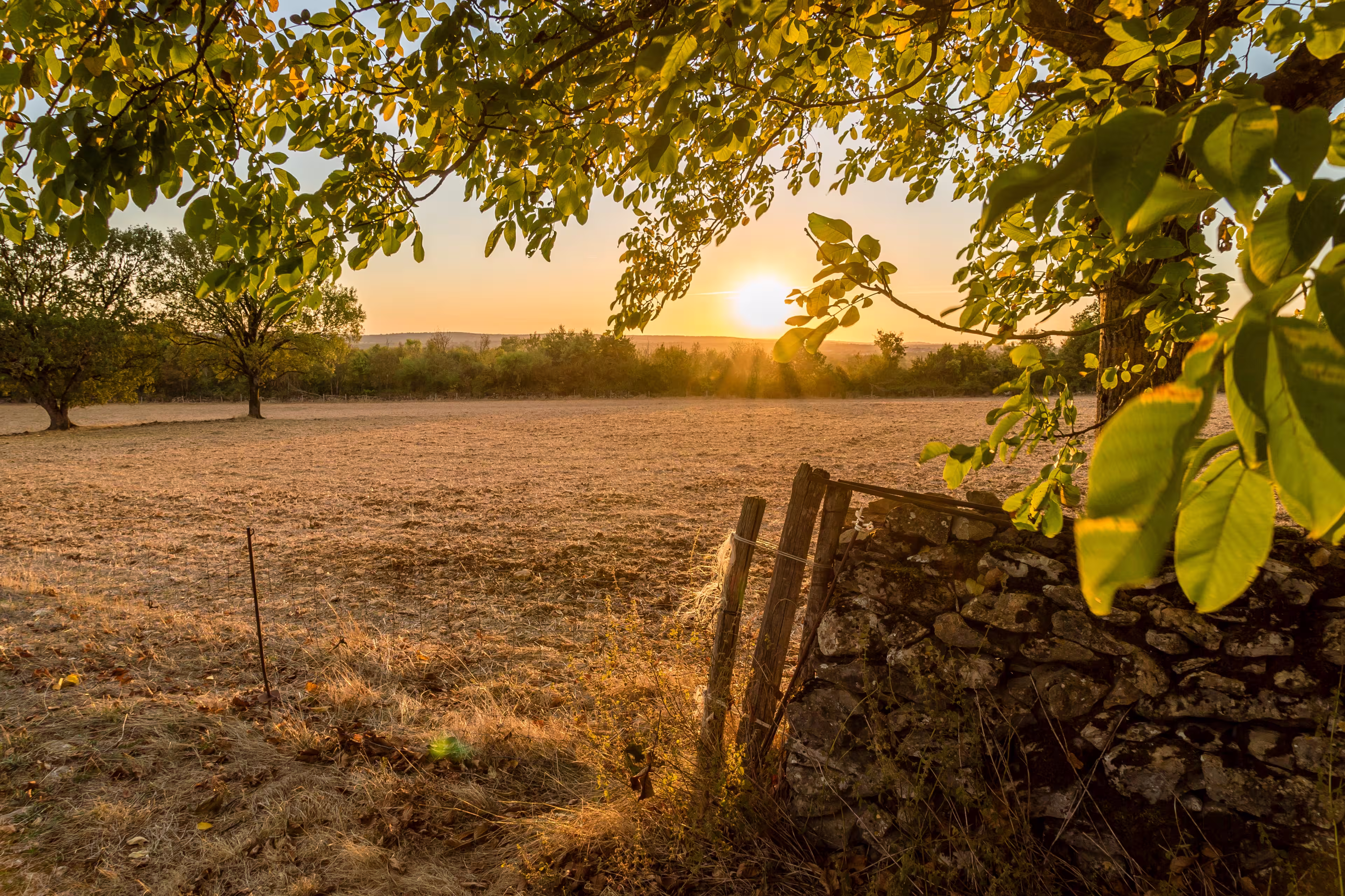 Landschaft in Query, Sonnenuntergang