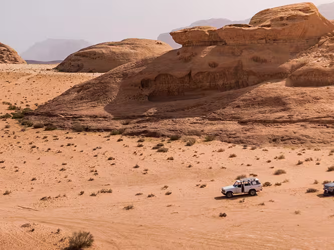 Desert landscape of Wadi Rum in Jordan