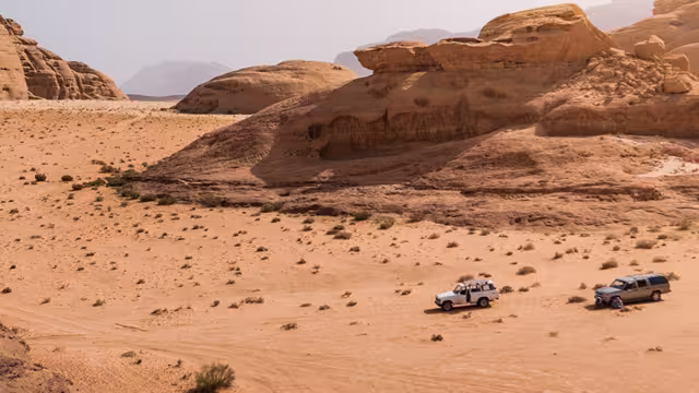 Desert landscape of Wadi Rum in Jordan