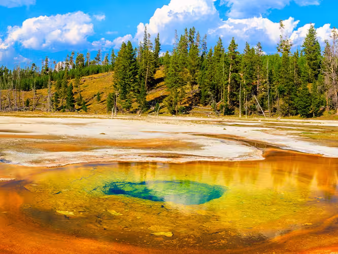 Chromatic Pool Panorama, Yellowstone National Park, Upper Geyser Basin, Wyoming