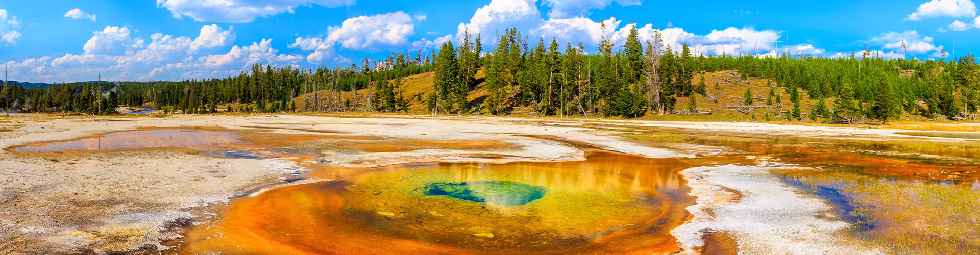 Chromatic Pool Panorama, Yellowstone National Park, Upper Geyser Basin, Wyoming