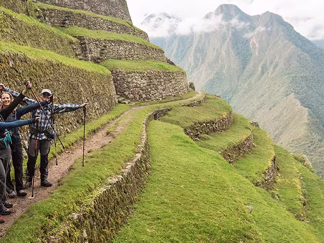 Group trek along Inca Trail, Peru