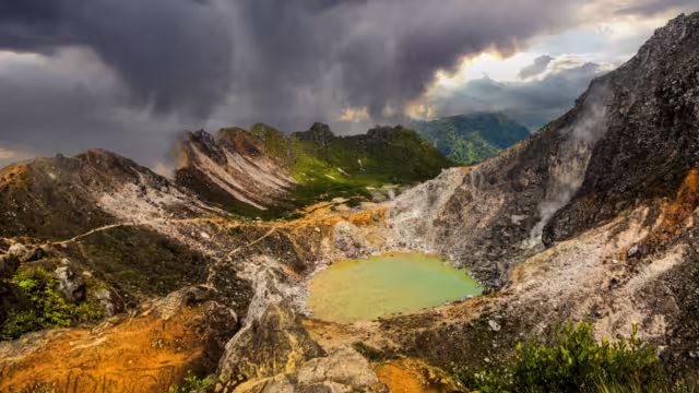 Active volcano, Mount Sibayak, Berastagi, Sumatra, Indonesia