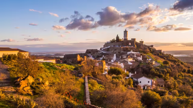 Monsaraz in Alentejo region, Portugal, at sunset.