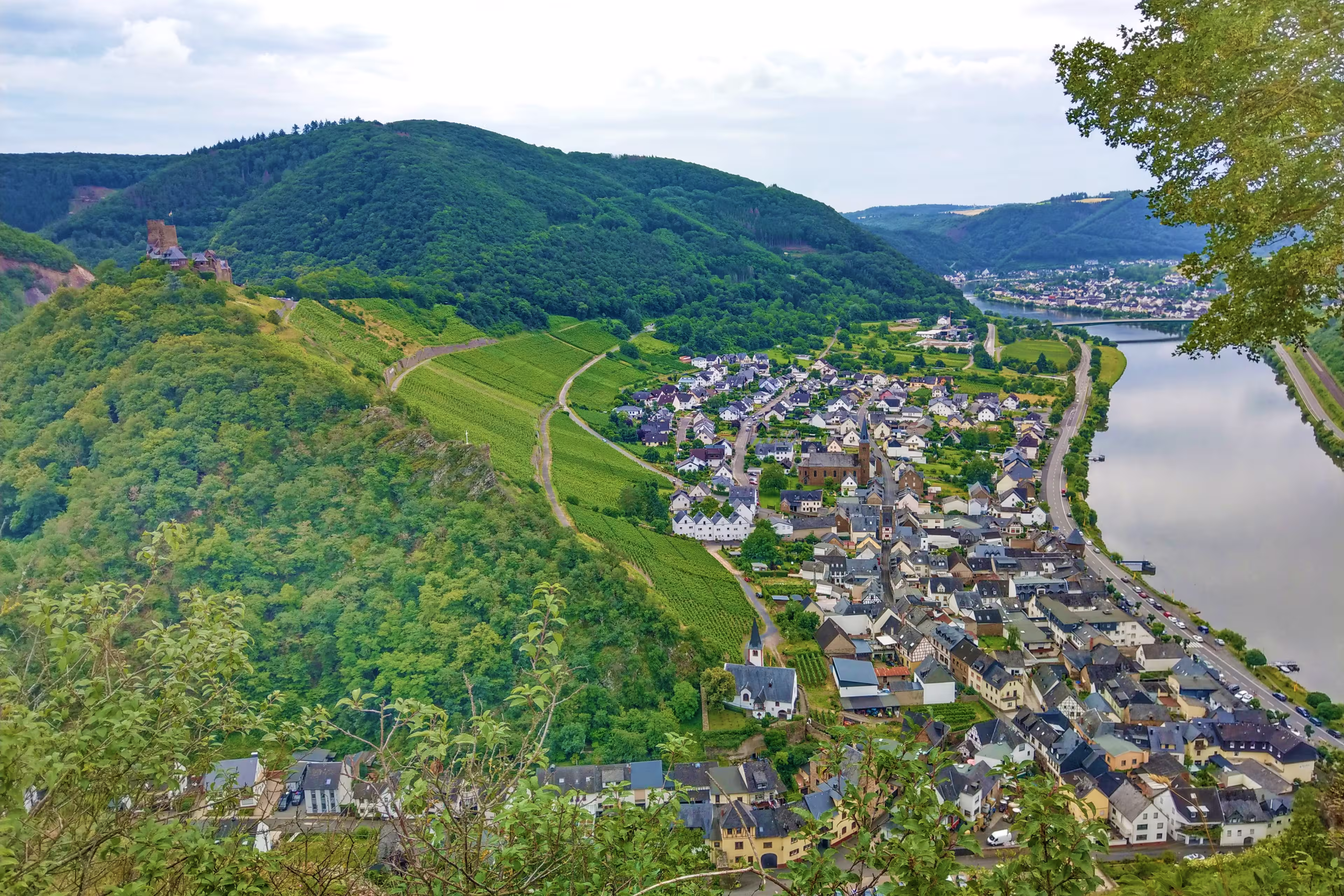 Mosel Fluss und Burg Thurant