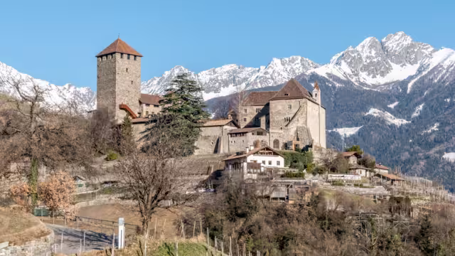 View to Tyrol Castle (Castel Tirolo, Schloss Tirol) in Merano (Meran) South Tirol - Italy - Südtirol - Alto Adige