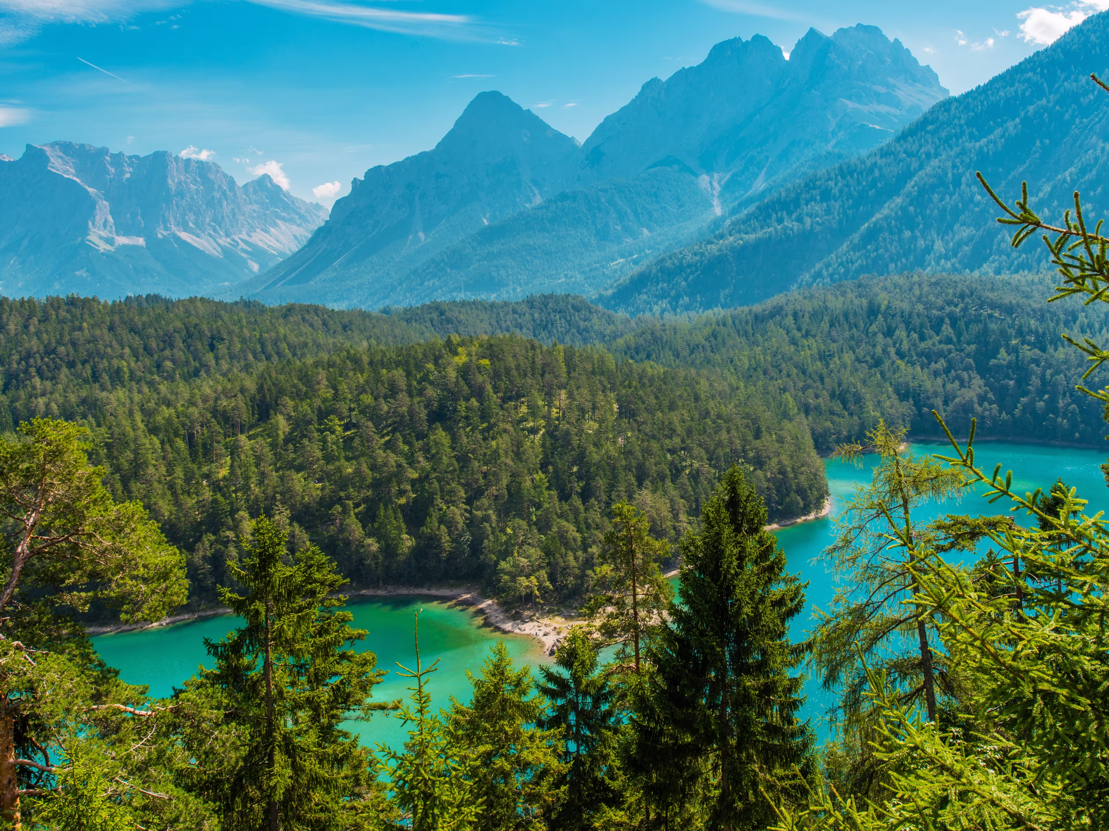 Tyrol Region of Austria. The Blindsee Lake Below the Fernpasses.