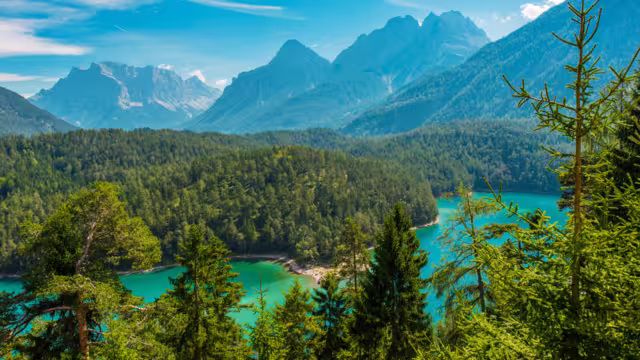 Tyrol Region of Austria. The Blindsee Lake Below the Fernpasses.