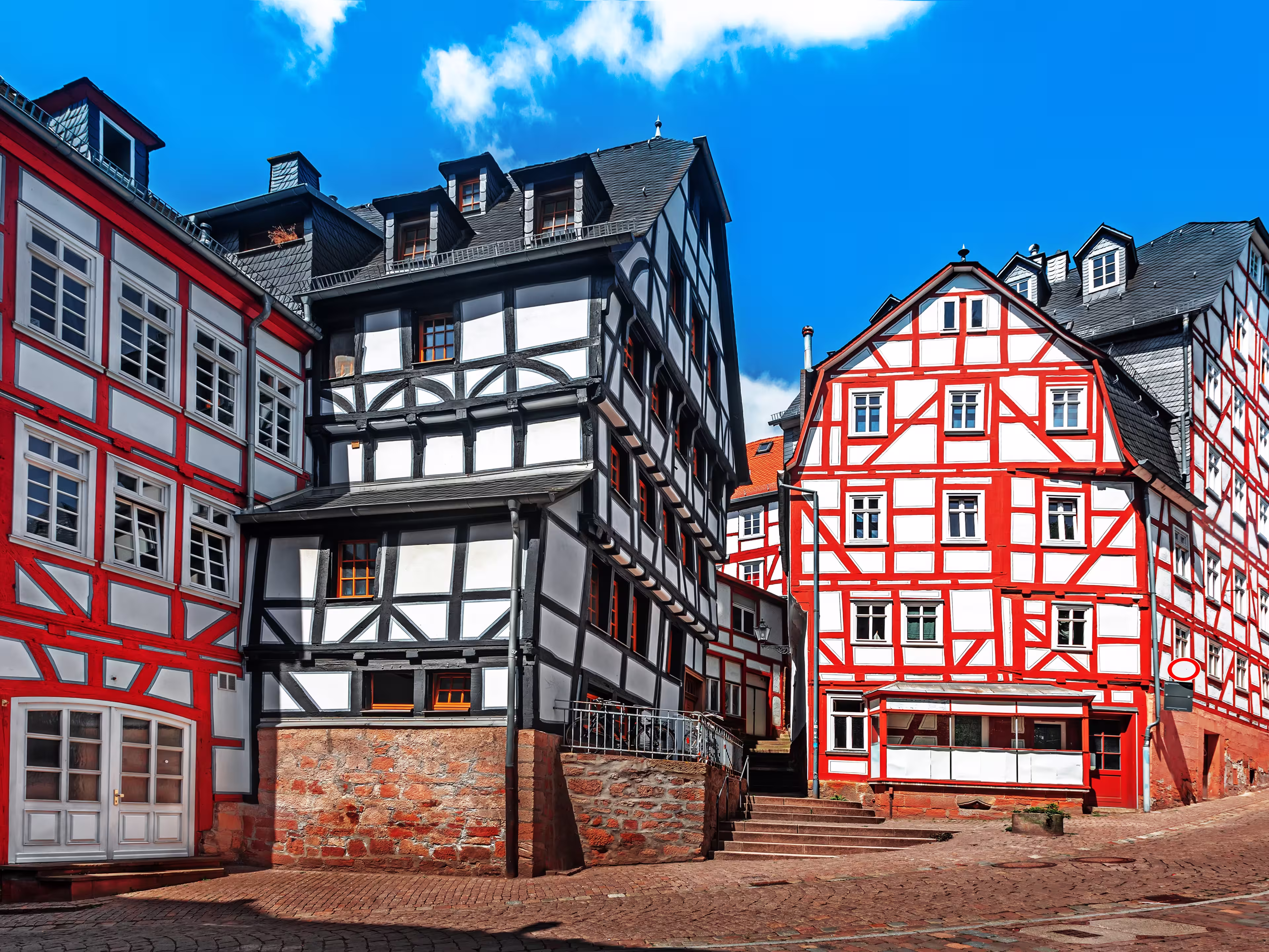 Historische Straßen der Altstadt von Marburg