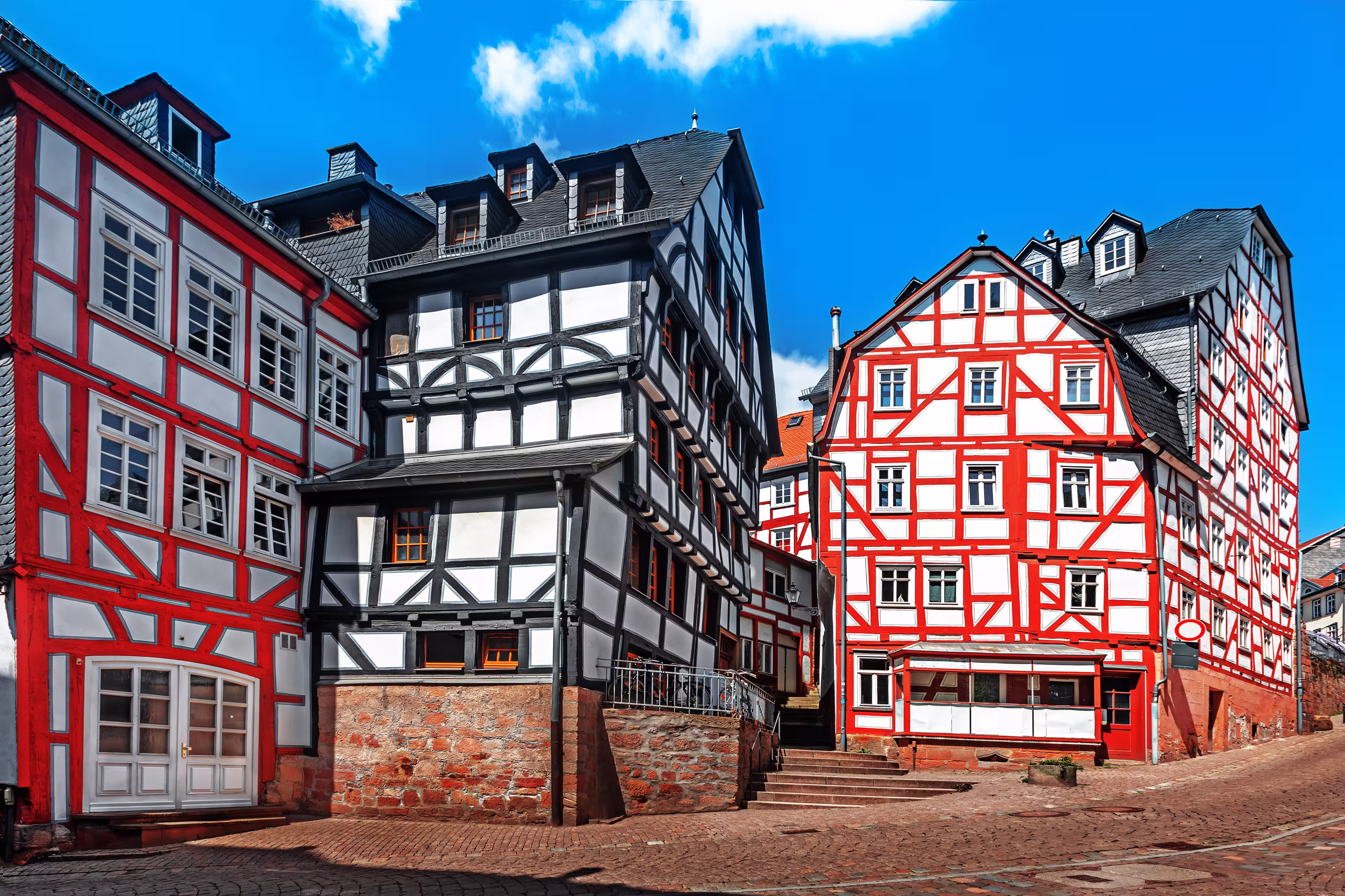 Historische Straßen der Altstadt von Marburg