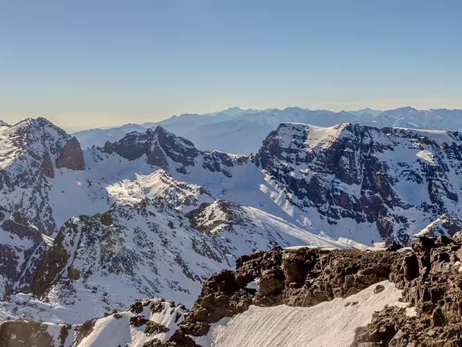 Panorama of the High Atlas Mountains including Mt Toubkal, Morocco