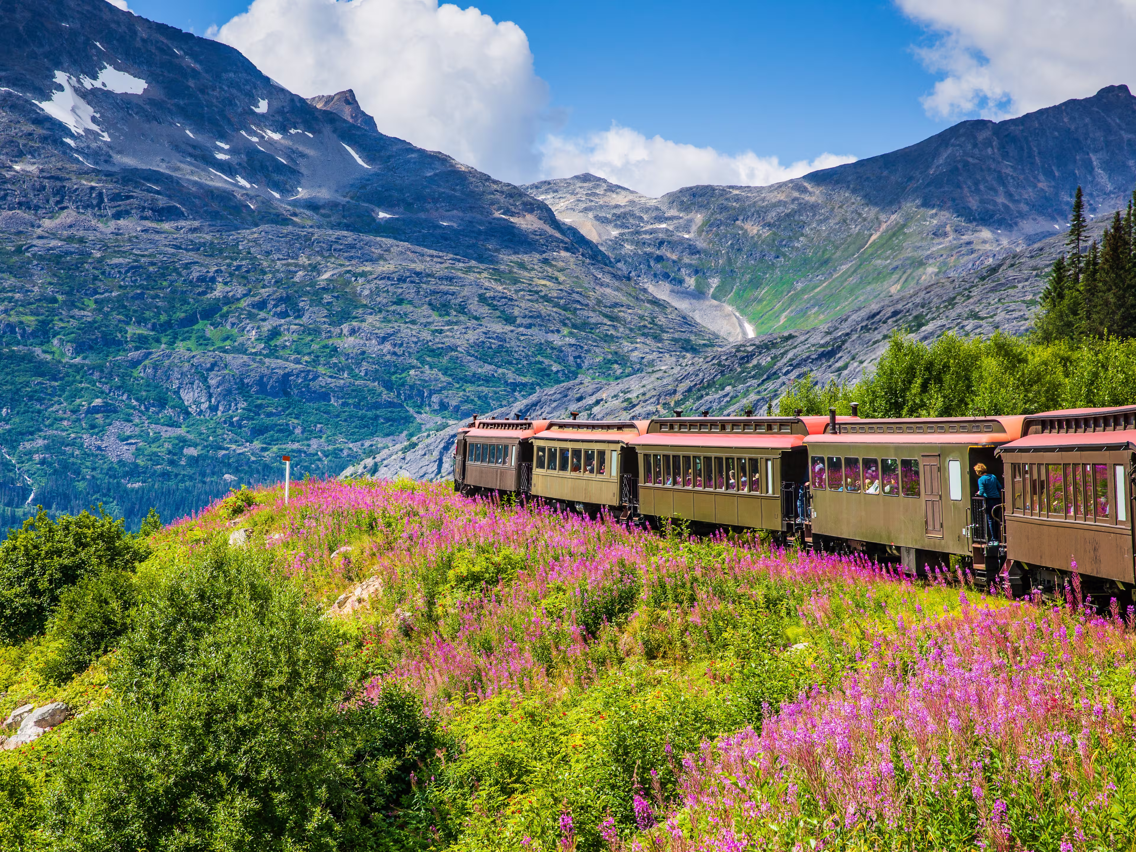 Skagway, Alaska. The scenic White Pass & Yukon Route Railroad.