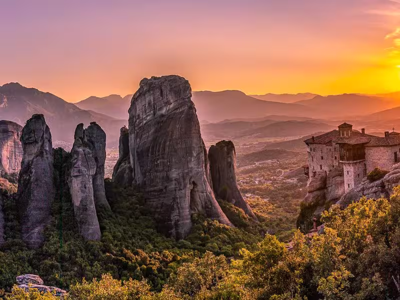 Sonnenuntergang über Meteora