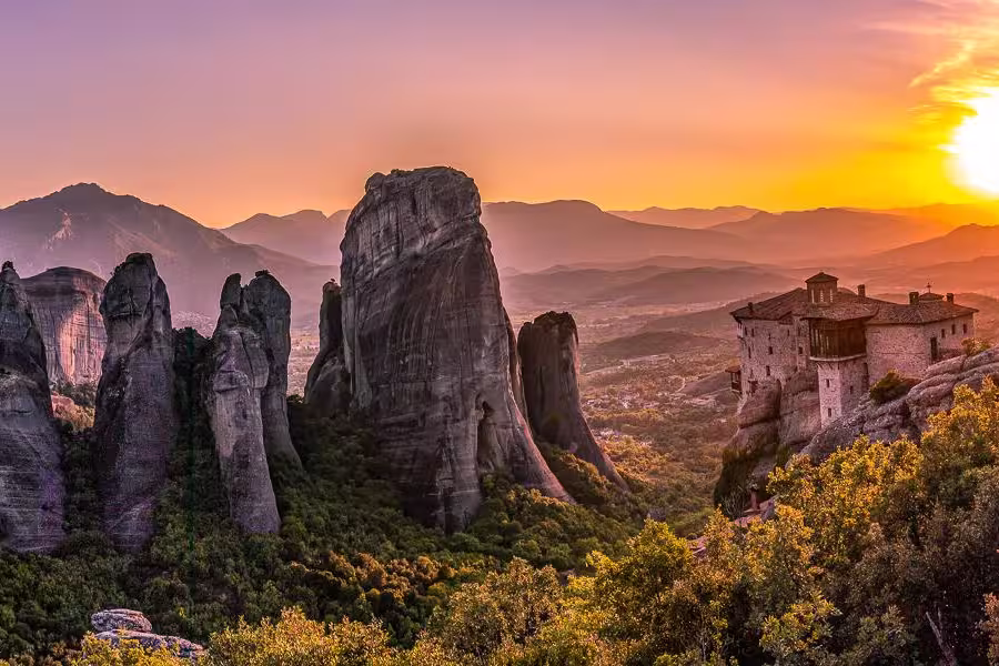 Sonnenuntergang über Meteora