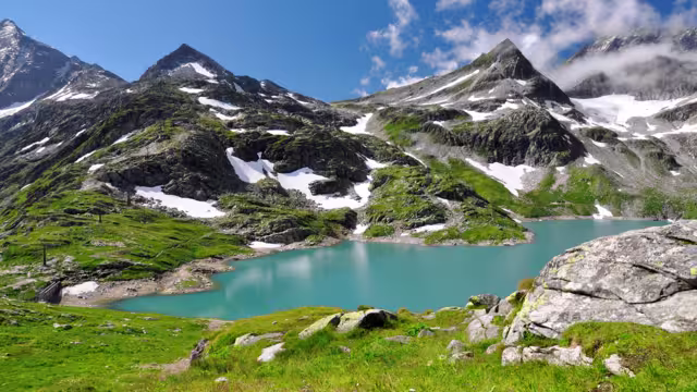 Weisssee, White Lake in National park Hohe Tauern - Austrian Alps, Austria, Europe