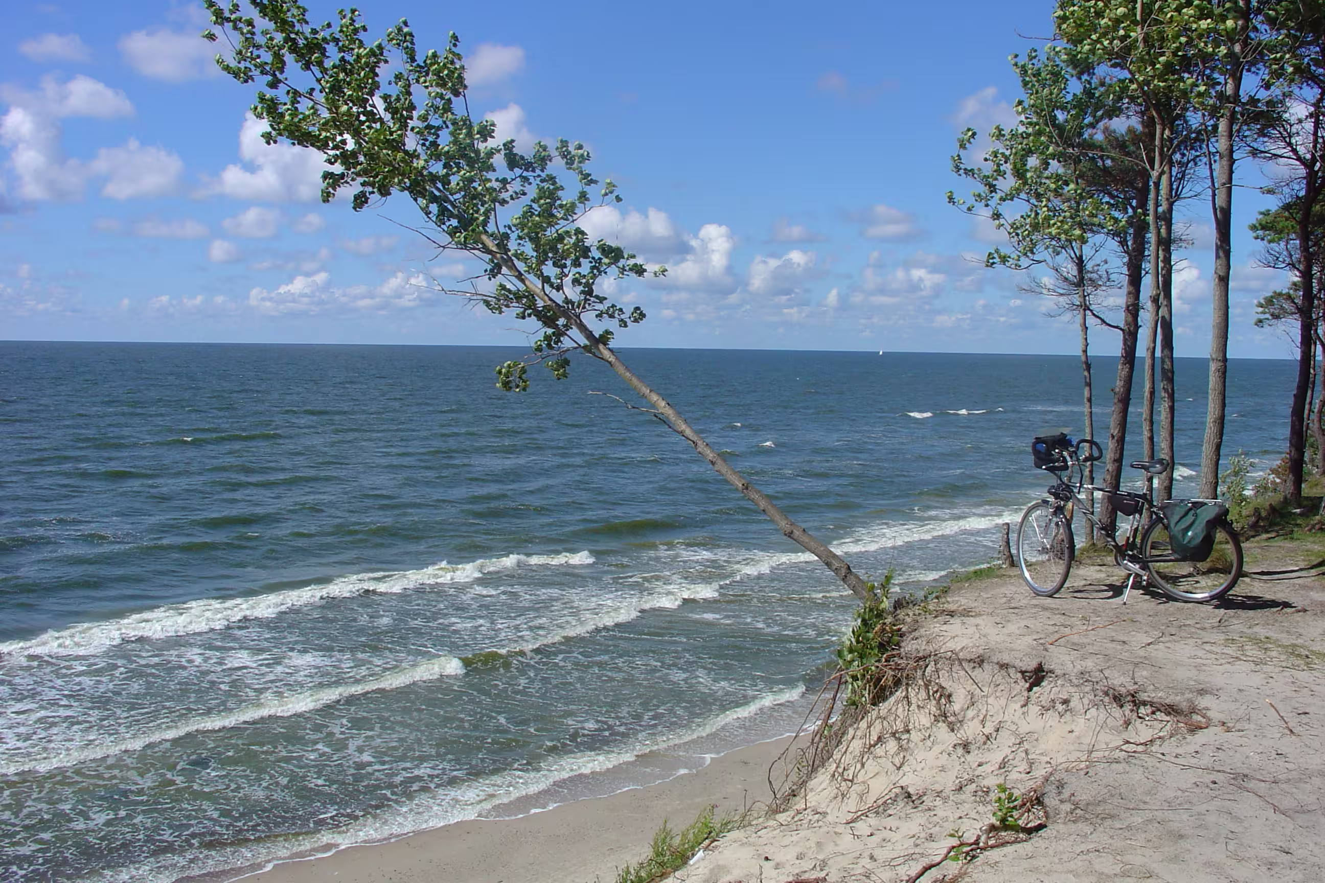 Radtour durch 4 Länder weiße Strand