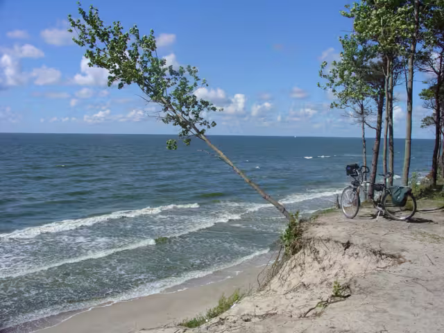 Radtour durch 4 Länder weiße Strand
