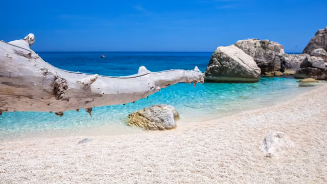 A beautiful stony beach, Golfo di Orosei, Sardinia, Italy